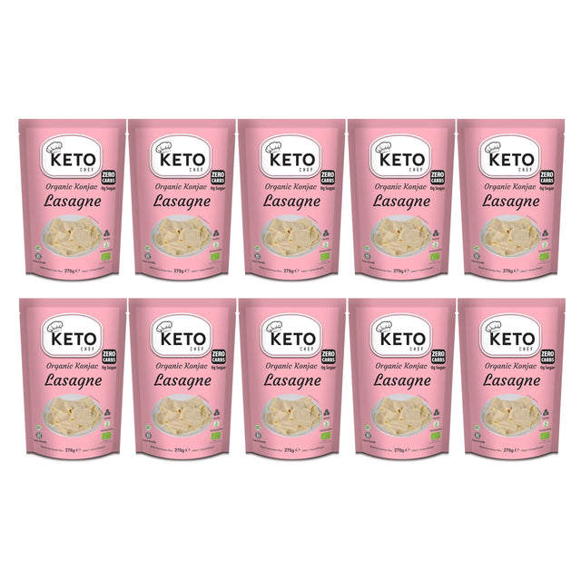 Produkt KETO CHEF (makarony konjac) 10x MAKARON KETO (KONJAC TYPU NOODLE LASAGNE) BEZGLUTENOWY BIO 270 g - KETO CHEF K_049524_10