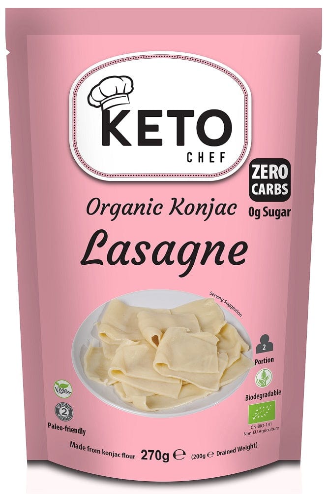 Produkt KETO CHEF (makarony konjac) 10x MAKARON KETO (KONJAC TYPU NOODLE LASAGNE) BEZGLUTENOWY BIO 270 g - KETO CHEF K_049524_10