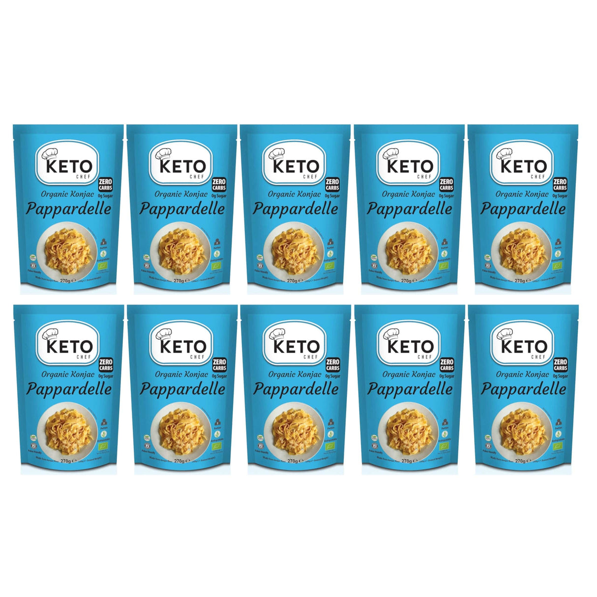 Produkt KETO CHEF (makarony konjac) 10x MAKARON KETO (KONJAC TYPU NOODLE PAPPARDELLE) BEZGLUTENOWY BIO 270 g - KETO CHEF K_049525_10