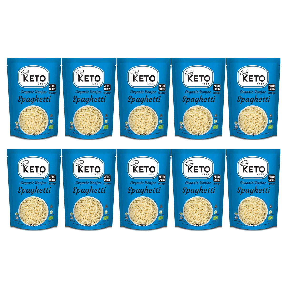 Produkt KETO CHEF (makarony konjac) 10x MAKARON KETO (KONJAC TYPU NOODLE SPAGHETTI) BEZGLUTENOWY BIO 270 g - KETO CHEF K_049523_10