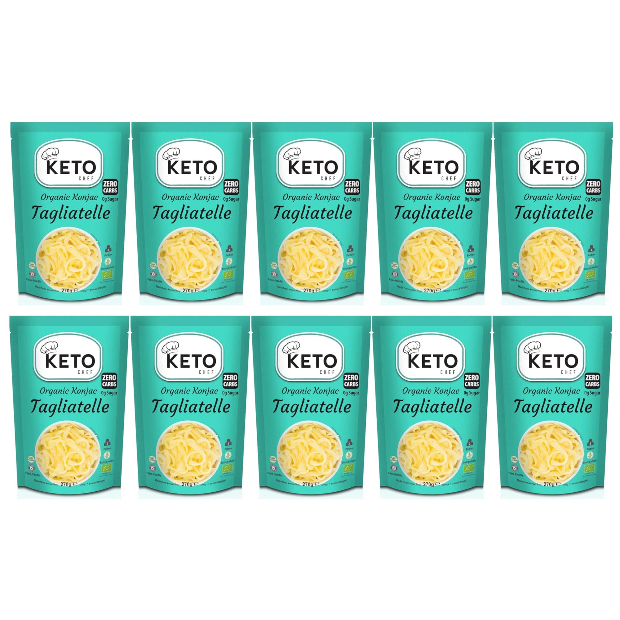 Produkt KETO CHEF (makarony konjac) 10x MAKARON KETO (KONJAC TYPU NOODLE TAGLIATELLE) BEZGLUTENOWY BIO 270 g - KETO CHEF K_049520_10