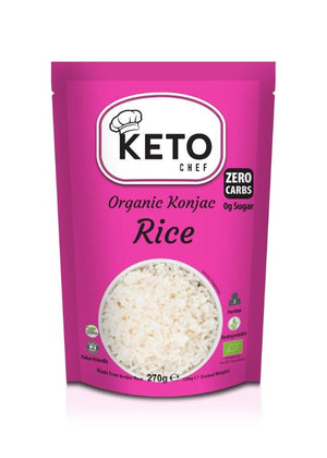 Produkt KETO CHEF (makarony konjac) 10x MAKARON KETO (KONJAC TYPU NOODLE W KSZTAŁCIE RYŻU) BEZGLUTENOWY BIO 270 g - KETO CHEF K_049521_10