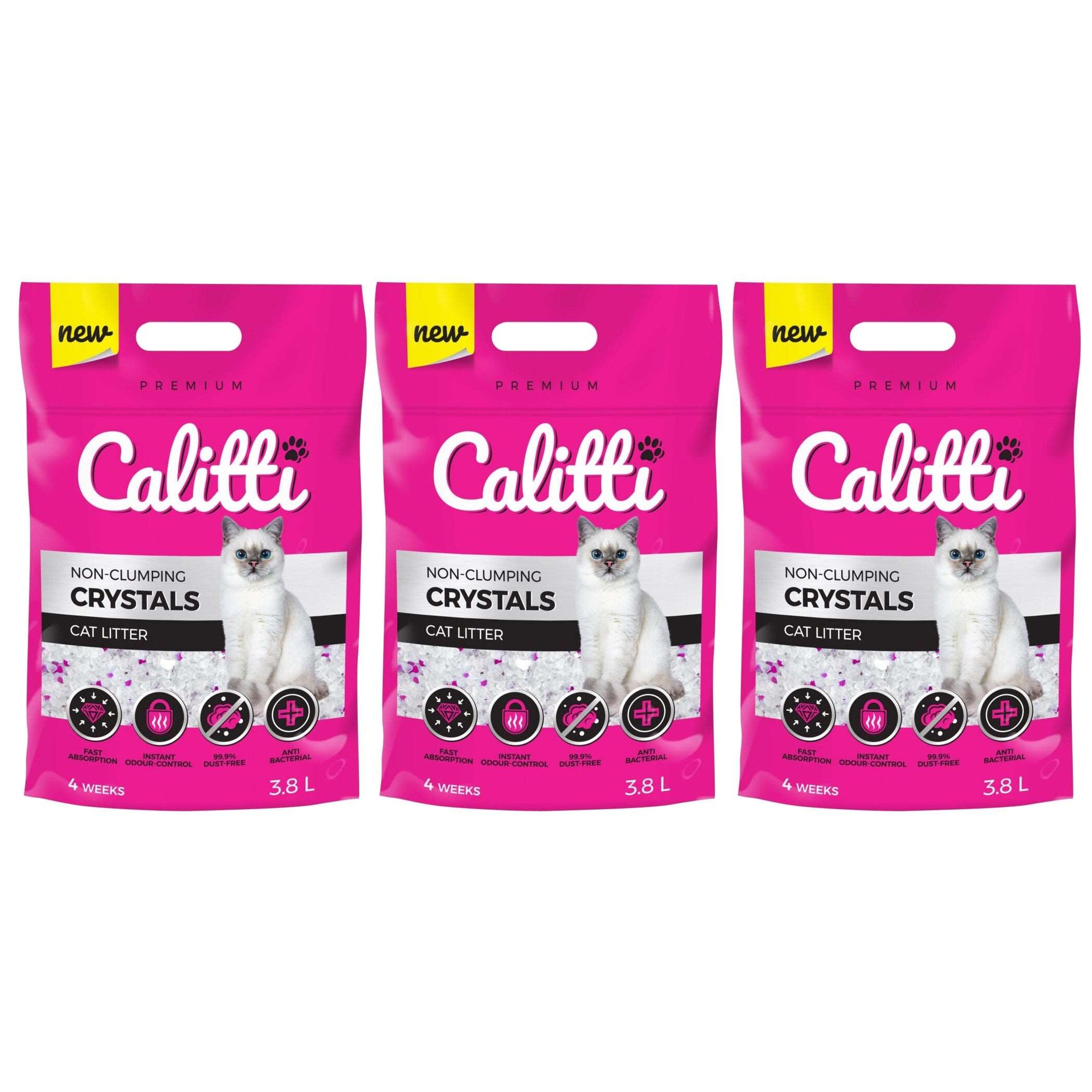 Produkt CALITTI Akcesoria dla kota 3x Żwirek dla kota CALITTI Crystals silikonowy Premium 3,8L K_V03300_3