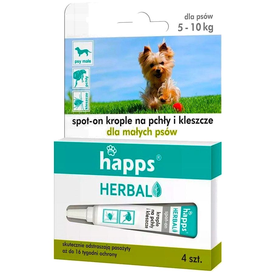 Produkt HAPPS Akcesoria dla psa Krople na pchły i kleszcze HAPPS Herbal dla małych psów 5-10 kg S01372