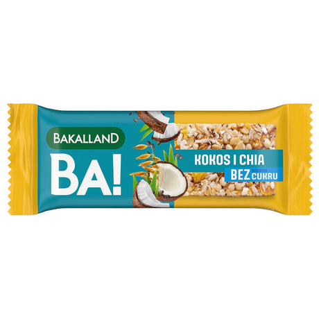 Produkt BAKALLAND Baton zbożowy BAKALLAND BA! kokos i chia Bez cukru 30 g 039196