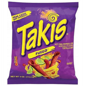 Produkt TAKIS Chrupki Chipsy kukurydziane TAKIS Fuego o smaku papryki chili i limonki 100 g 037606