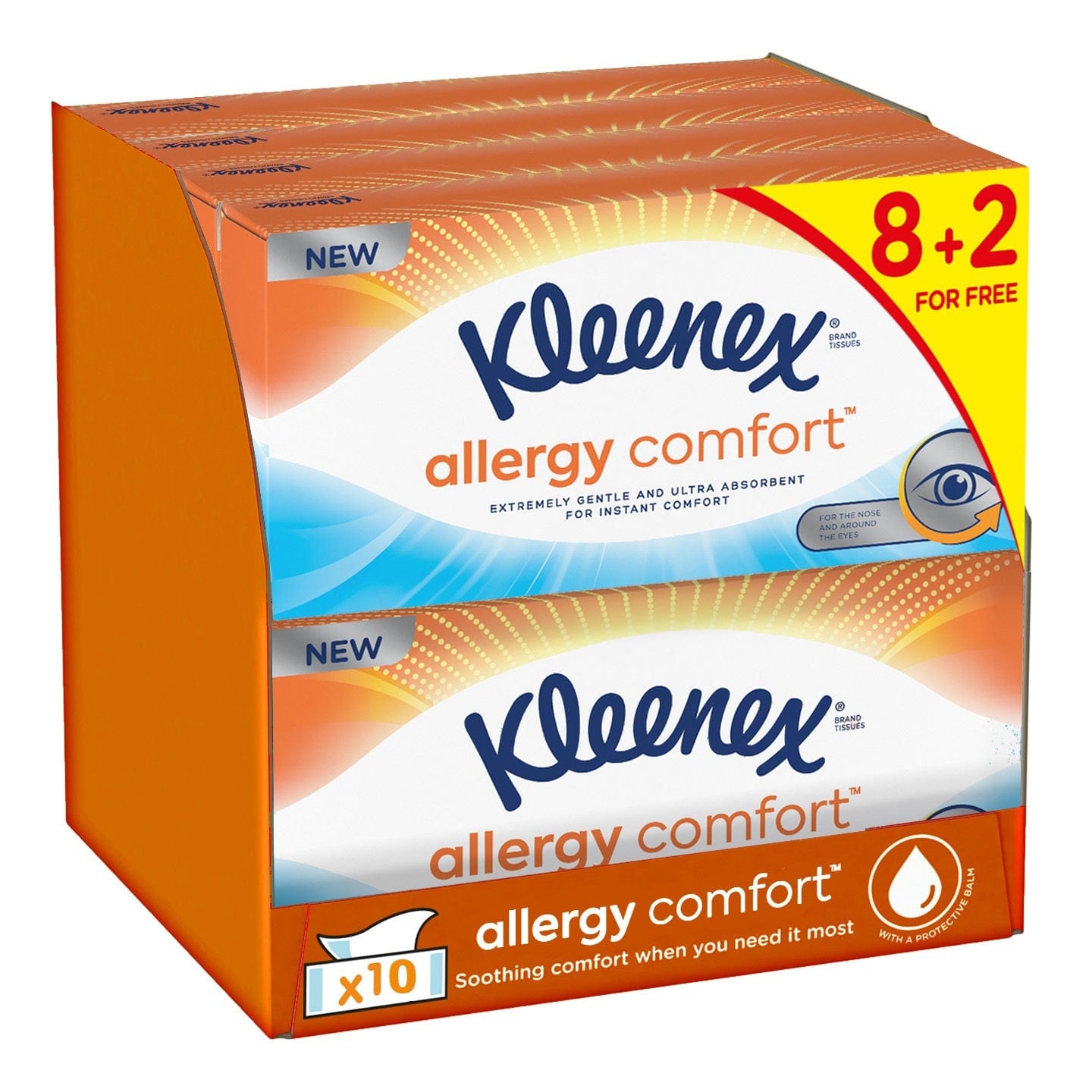 KLEENEX Chusteczki higieniczne 10x KLEENEX 56szt Box Allergy Comfort Chusteczki