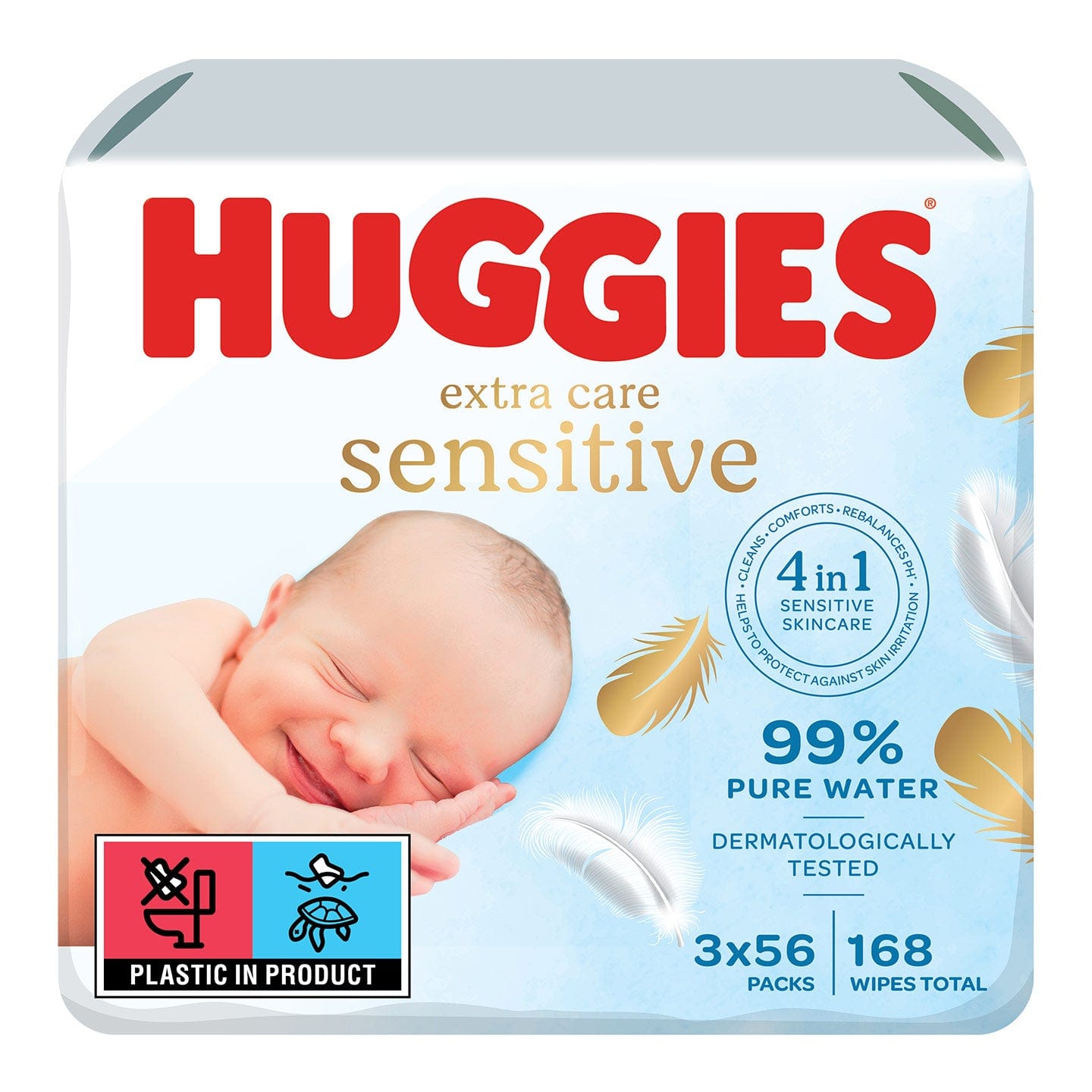 Produkt HUGGIES Chusteczki nawilżane Chusteczki nawilżane HUGGIES Extra Care Sensitive 168 szt 026824