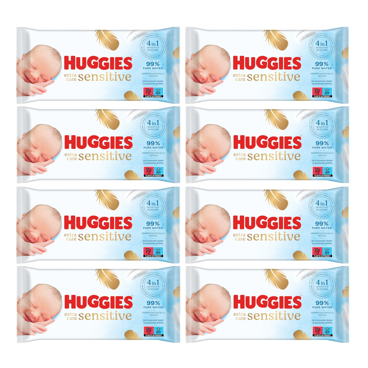 Produkt HUGGIES Chusteczki nawilżane Chusteczki nawilżane HUGGIES Extra Care Sensitive 8x 56 szt K_026823_8