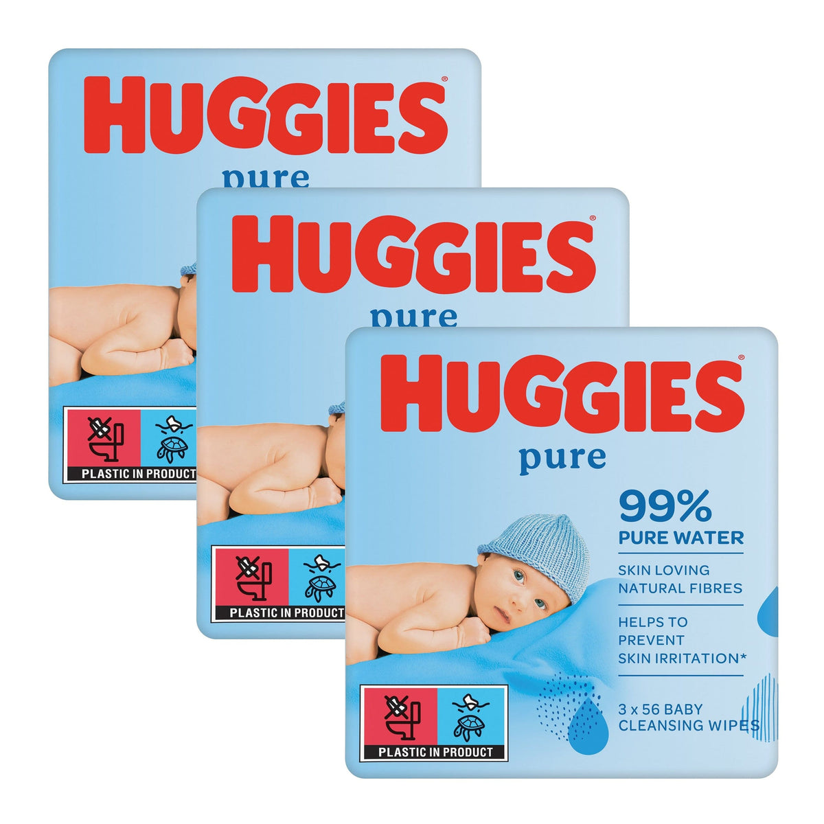 Produkt HUGGIES Chusteczki nawilżane HUGGIES Chusteczki nawilżane Pure Triplo 3x 168 szt K_021915_3