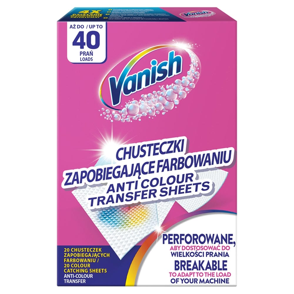Produkt VANISH Chusteczki zapobiegające farbowaniu VANISH Color Protect 40 prań 001034