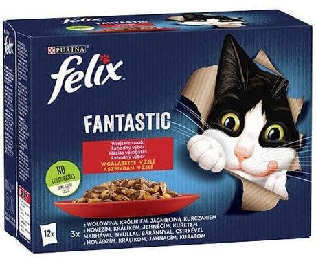 Produkt PURINA NESTLE FELIX Fantastic Wiejskie smaki - mokra karma dla kota - 12x85g DLZPUIKMK0078