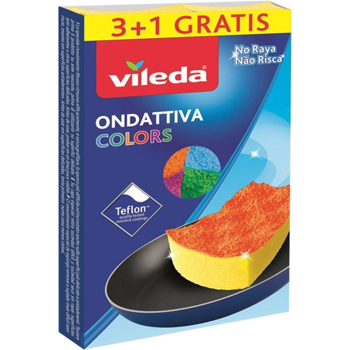 Produkt VILEDA Gąbka do mycia naczyń VILEDA 3+1szt Colors 030706