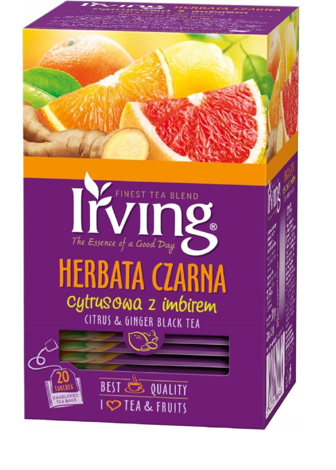 Produkt IRVING Herbata czarna cytrusowa z imbirem IRVING 20 torebek 024118