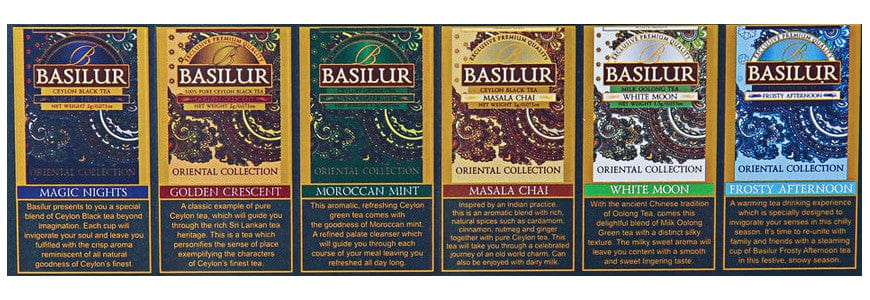 Produkt BASILUR Herbata czarna Herbata cejlońska BASILUR Giftbox Oriental czarna i zielona 60 torebek 052514