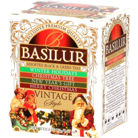 Produkt BASILUR Herbata czarna Herbata cejlońska BASILUR Vintage Style Czarna i zielona 4 smaki 10 torebek 052515
