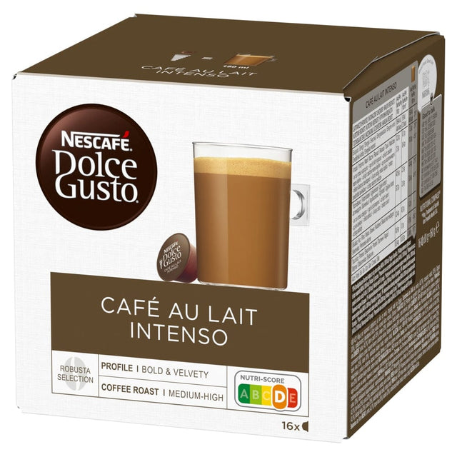 Produkt NESCAFE Kapsułki do ekspresu Kapsułki do ekspresu NESCAFE Dolce Gusto Cafe Au Lait Intenso 16 sztuk 026188