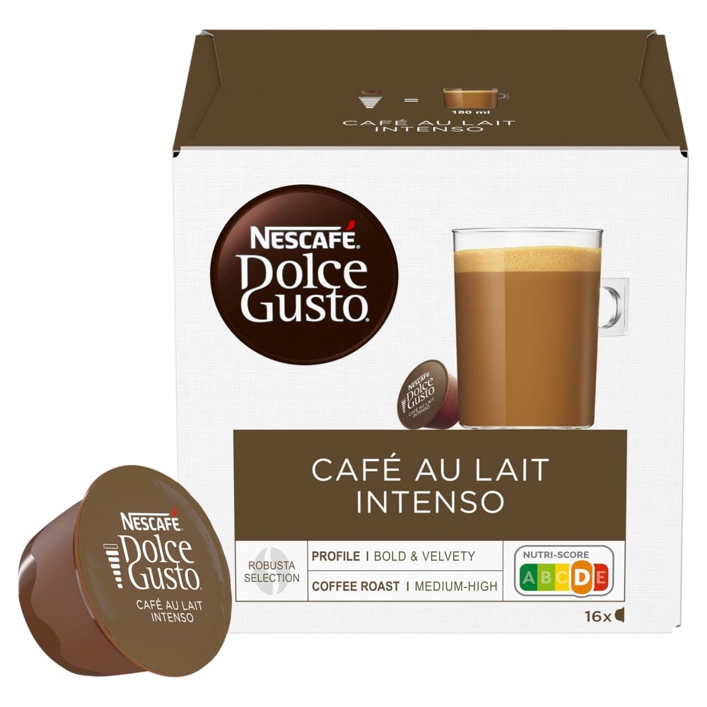 Produkt NESCAFE Kapsułki do ekspresu Kapsułki do ekspresu NESCAFE Dolce Gusto Cafe Au Lait Intenso 16 sztuk 026188