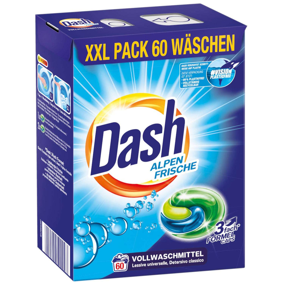 Produkt DASH Kapsułki do prania 2x Kapsułki do prania DASH Alpen Frische Heavy Duty 3in1 60 szt K_031343_2