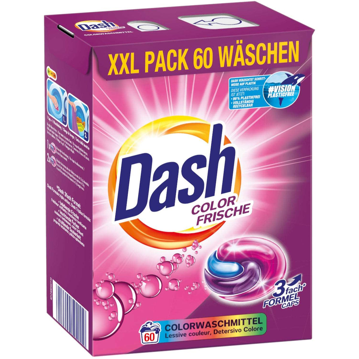 Produkt DASH Kapsułki do prania 2x Kapsułki do prania DASH Color Detergent 3in1 60 szt K_031344_2
