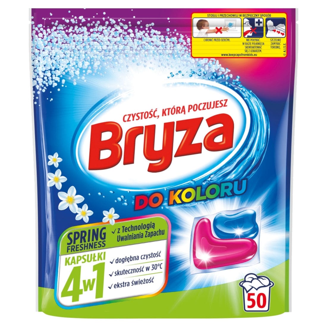 Produkt BRYZA Kapsułki do prania BRYZA Spring Freshness Color 4w1 do koloru 50 szt 001065