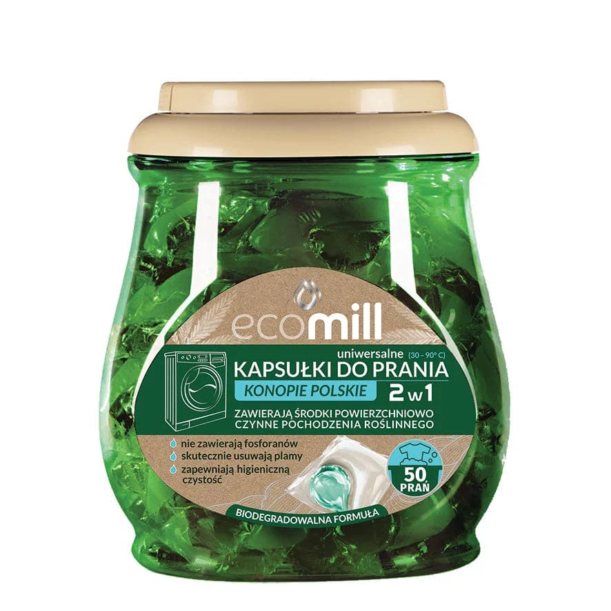 Produkt mill Kapsułki do prania ECOMILL Konopie Polskie Uniwersalne 2w1 50 szt 001396