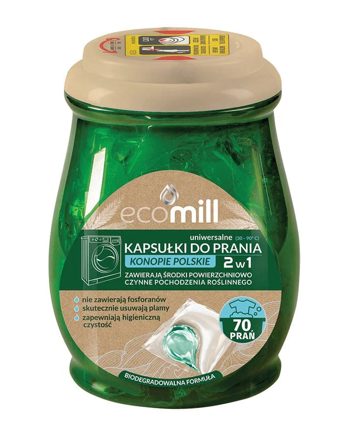 Produkt mill Kapsułki do prania ECOMILL Konopie Polskie Uniwersalne 2w1 70 szt 001399