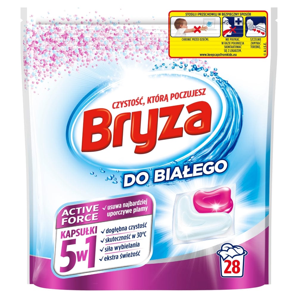 Produkt BRYZA Kapsułki do prania Kapsułki do prania BRYZA Active Force 5w1 do białego 28 szt S01704