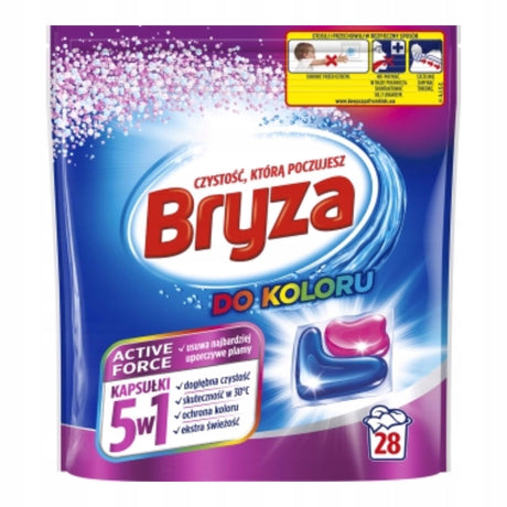 Produkt BRYZA Kapsułki do prania Kapsułki do prania BRYZA Active Force 5w1 do koloru 28 szt S02126