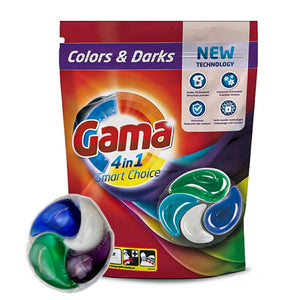 Produkt GAMA Kapsułki do prania Kapsułki do prania GAMA 4in1 Smart Color&Darks 60szt 001532