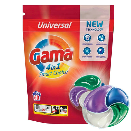 Produkt GAMA Kapsułki do prania Kapsułki do prania GAMA 4in1 Smart Universal 60szt 001533