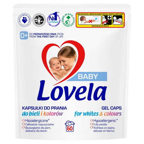 Produkt LOVELA Kapsułki do prania Kapsułki do prania LOVELA Baby hipoalergiczne do bieli i koloru 60szt 001816