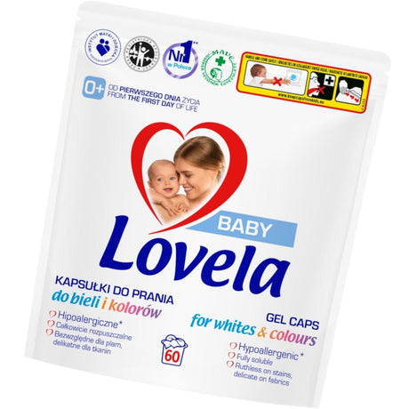 Produkt LOVELA Kapsułki do prania Kapsułki do prania LOVELA Baby hipoalergiczne do bieli i koloru 60szt 001816