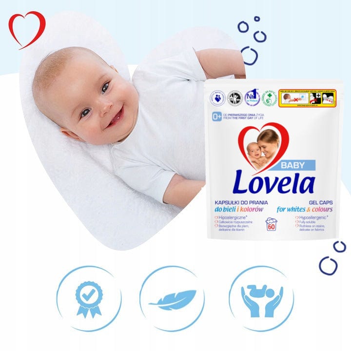 Produkt LOVELA Kapsułki do prania Kapsułki do prania LOVELA Baby hipoalergiczne do bieli i koloru 60szt 001816