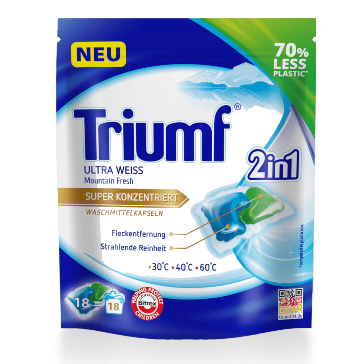 Produkt TRIUMF Kapsułki do prania Kapsułki do prania TRIUMF Ultra Weiss 18 szt 029379