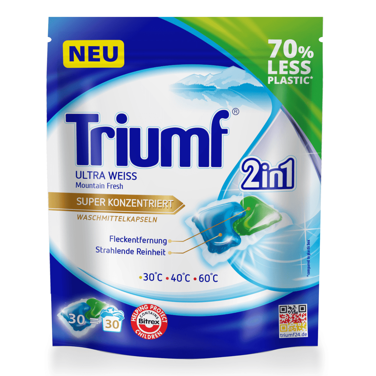 Produkt TRIUMF Kapsułki do prania Kapsułki do prania TRIUMF Ultra Weiss 30 szt S02105