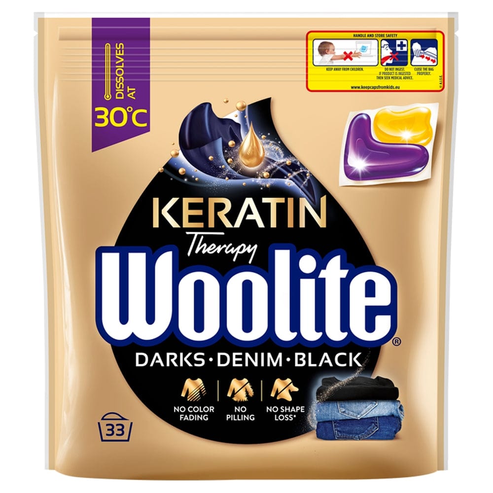 Produkt WOOLITE Kapsułki do prania Kapsułki do prania WOOLITE Dark żelowe z keratyną 33szt 001817