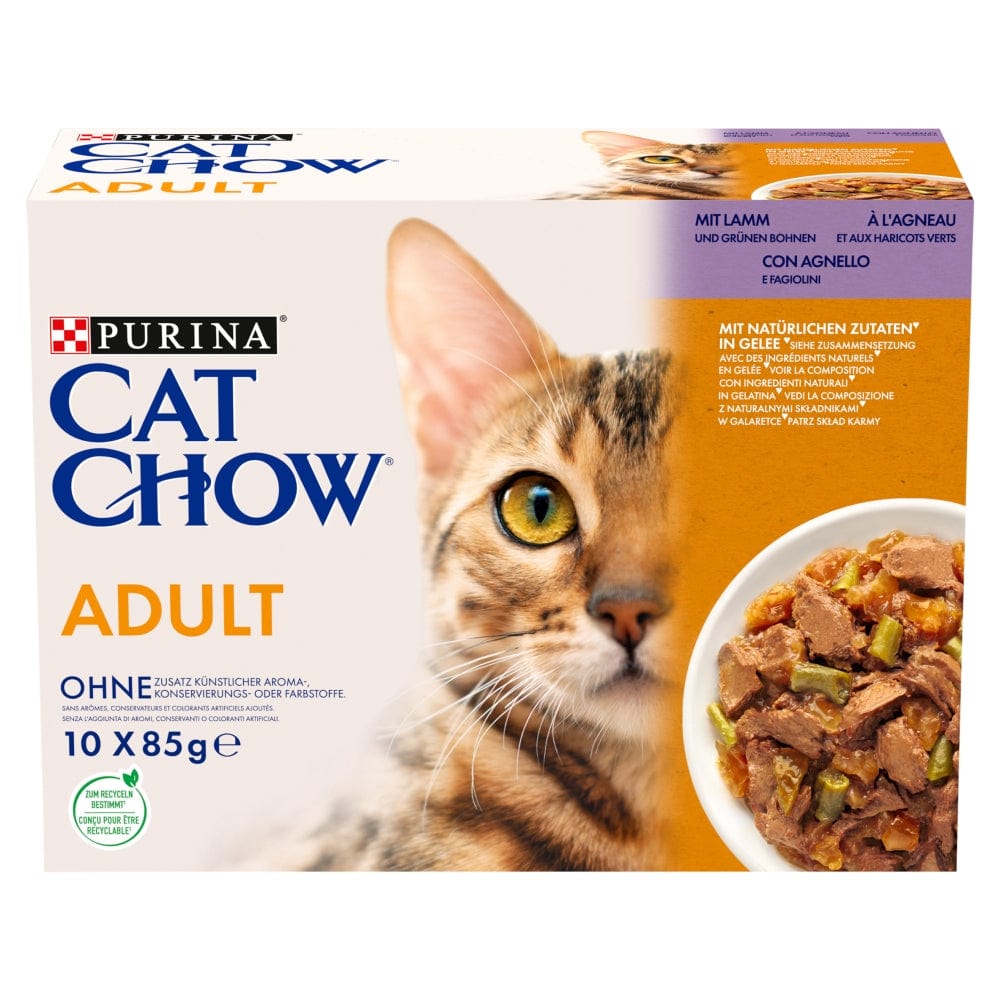 Produkt CAT CHOW Karma mokra dla kota CAT CHOW z jagnięciną i zieloną fasolką w galaretce 10x 85g 000899