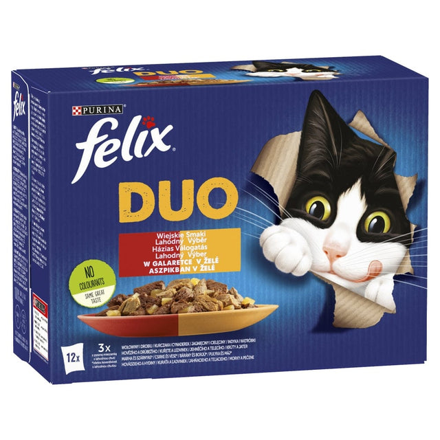 Produkt FELIX Karma mokra dla kota FELIX Fantastic Duo Wiejskie smaki w galaretce 12x 85g 000919