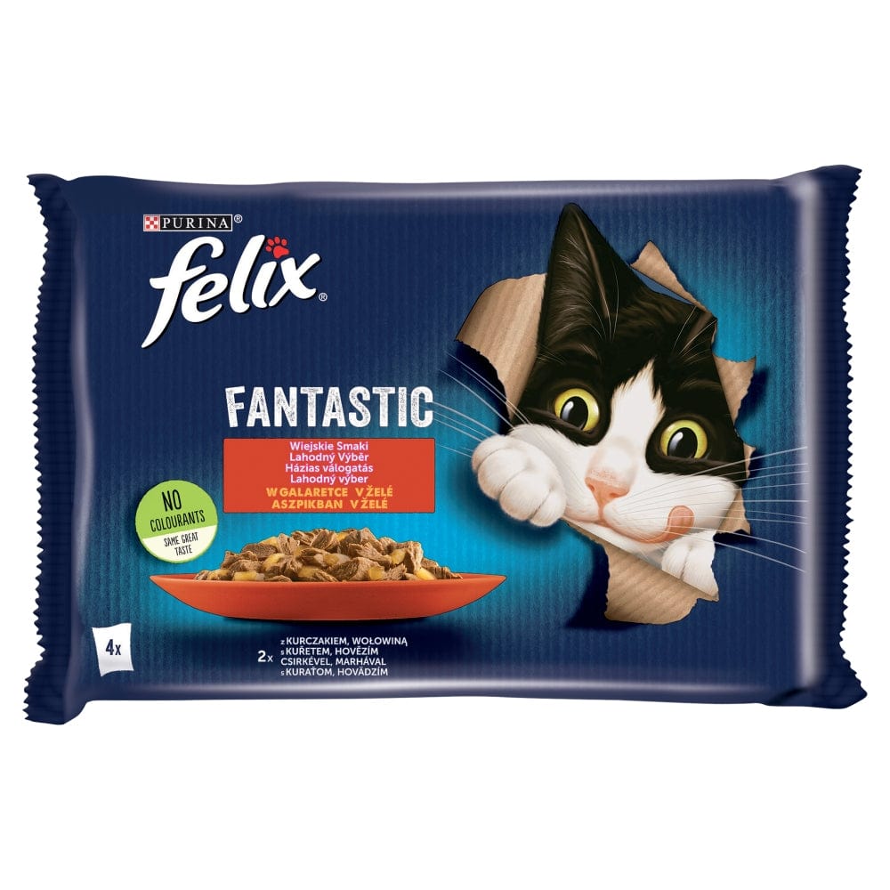 Produkt FELIX Karma mokra dla kota FELIX Fantastic Wiejskie smaki w galaretce 4x 85g 029121