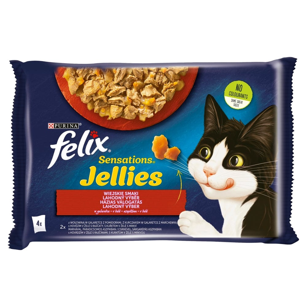 Produkt FELIX Karma mokra dla kota FELIX Sensations Jellies Wiejskie smaki 4x 85g 000920