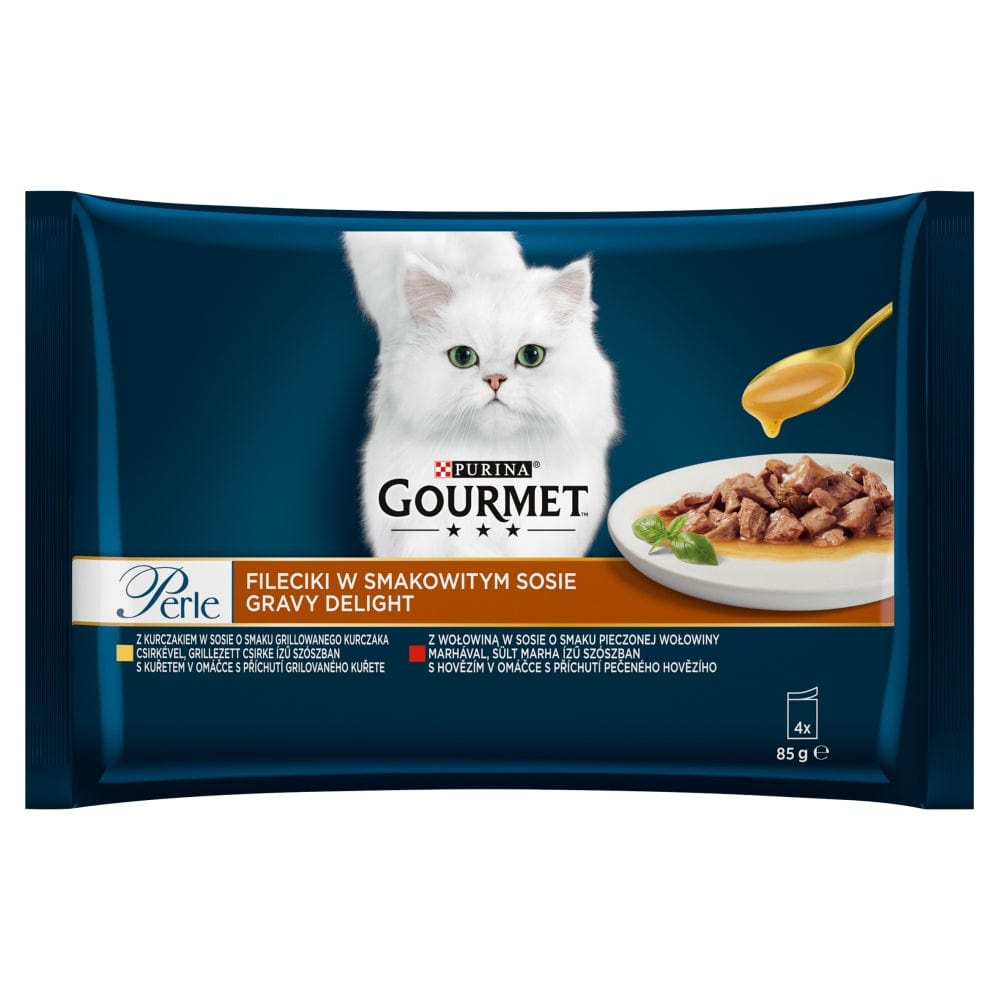 Produkt GOURMET Karma mokra dla kota GOURMET Perle fileciki w sosie Kurczak Wołowina 4x 85g 000924