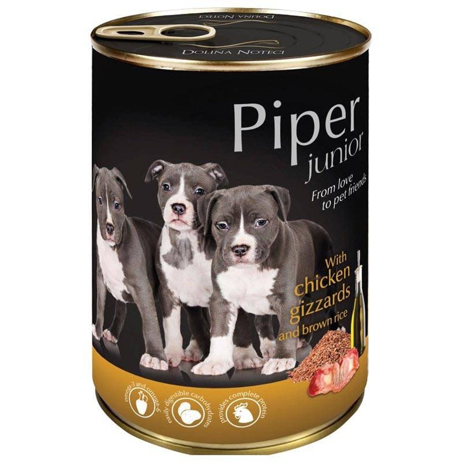 Produkt PIPER Karma mokra dla psa PIPER JUNIOR z żołądkami kurczaka i ryżem 400g S00339