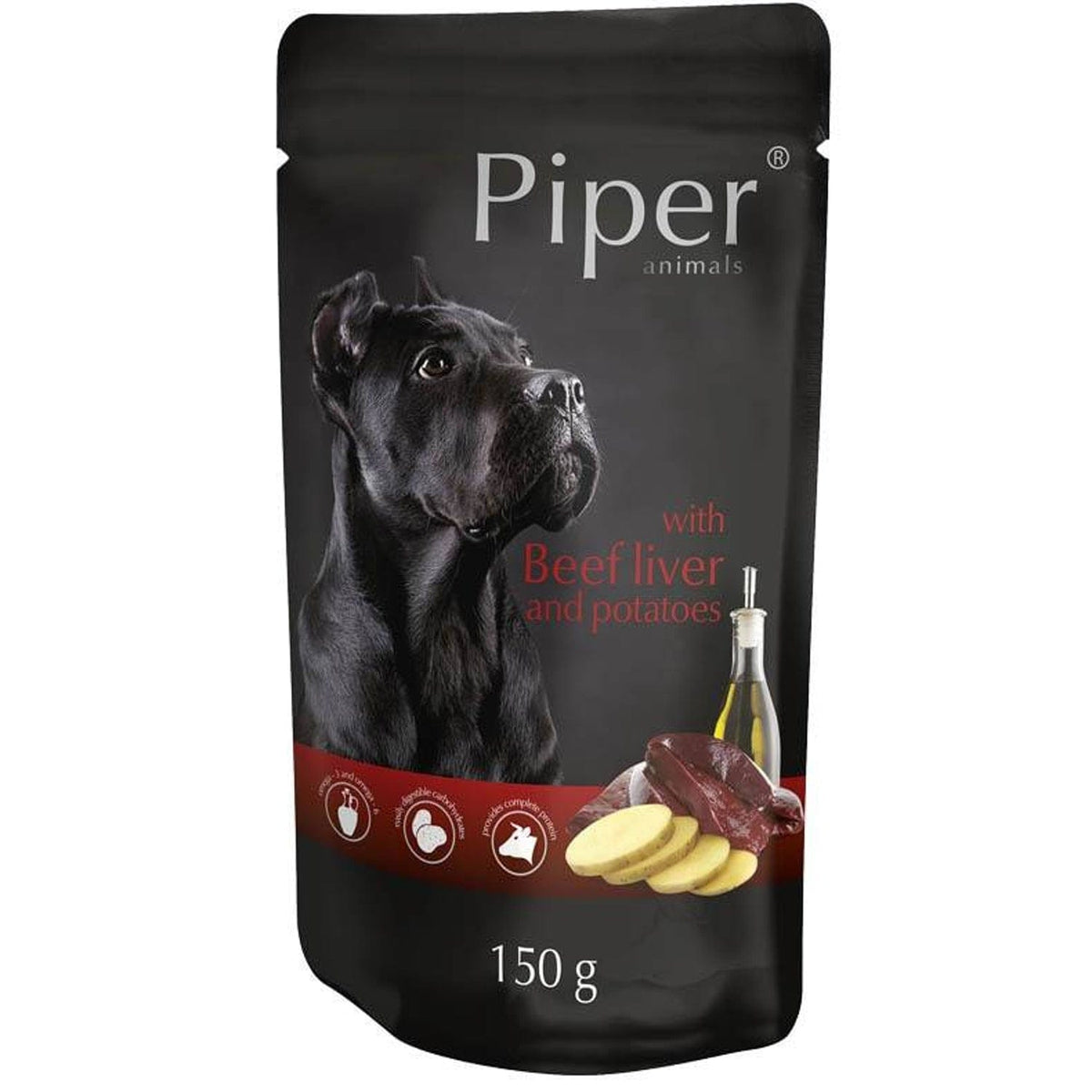 Produkt PIPER Karma mokra dla psa PIPER z wątróbką wołową i ziemniakami 150g S00336