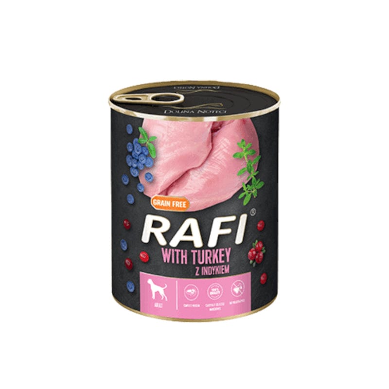 Produkt RAFI Karma mokra dla psa RAFI z indykiem borówką żurawiną 800 g S00445