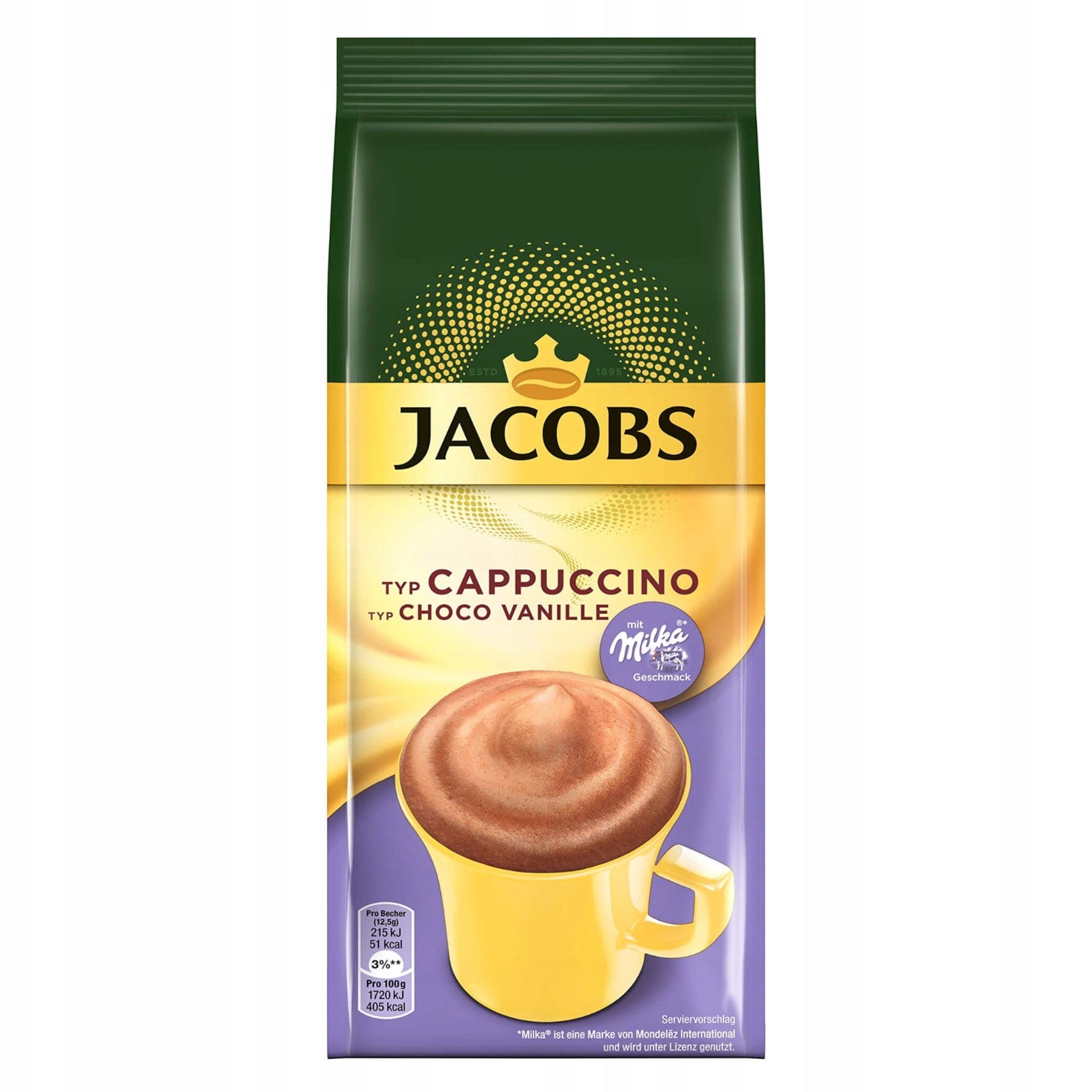 Produkt JACOBS Kawa rozpuszczalna Cappuccino JACOBS Milka Choco Vanille 500 g 027229