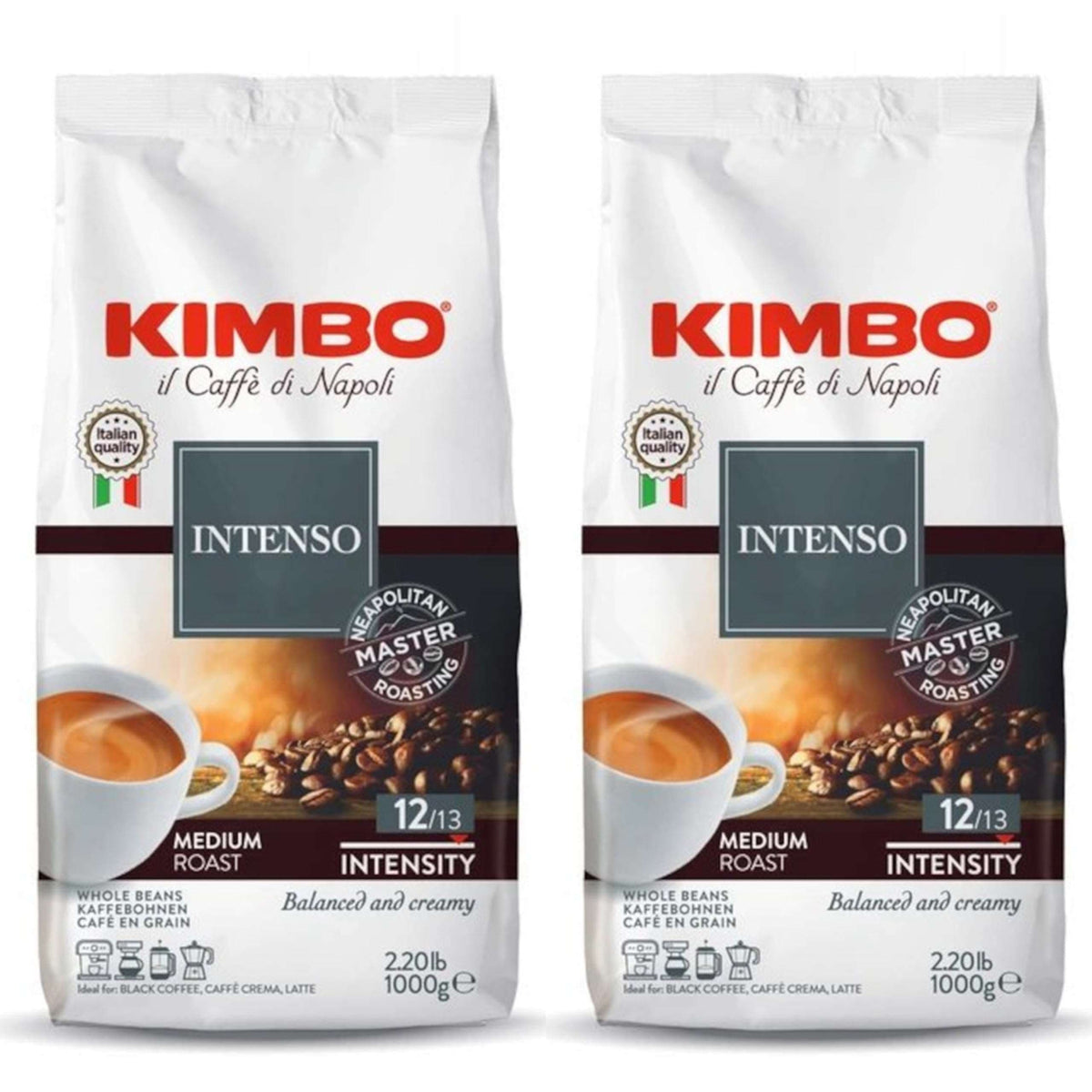 Produkt KIMBO Kawa ziarnista 2x Kawa ziarnista KIMBO Aroma Intenso 1 kg K_S00100_2