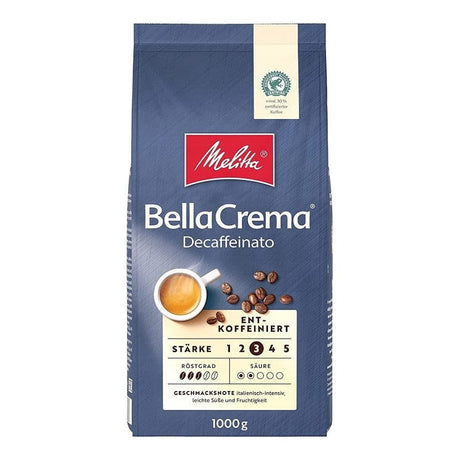 Produkt MELITTA Kawa ziarnista Kawa ziarnista MELITTA Bella Crema Decaffeinato 1 kg S01491