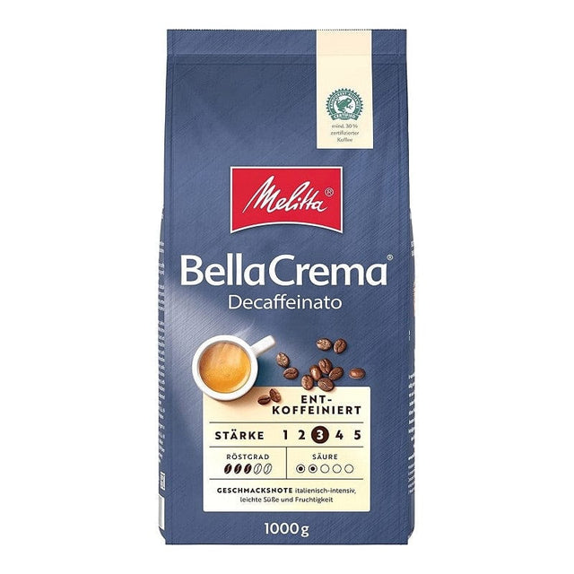 Produkt MELITTA Kawa ziarnista Kawa ziarnista MELITTA Bella Crema Decaffeinato 1 kg S01491