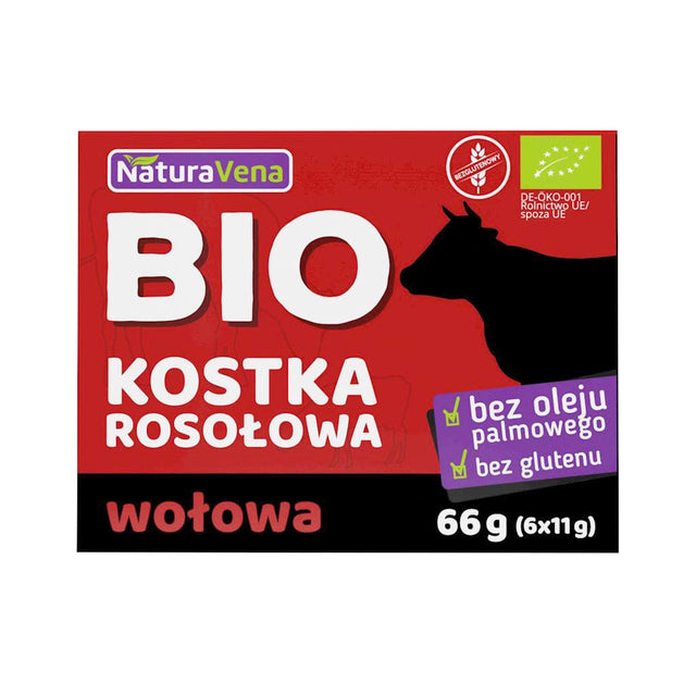 Produkt NATURAVENA kostki rosołowe NATURAVENA Bulion Kostki rosołowe Wołowe Bezglutenowe Bio 66g 050411